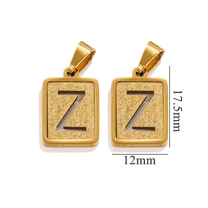 1 Paar Simple Series Simple Letter Titanstahl 18 Karat vergoldete Unisex-Anhänger 